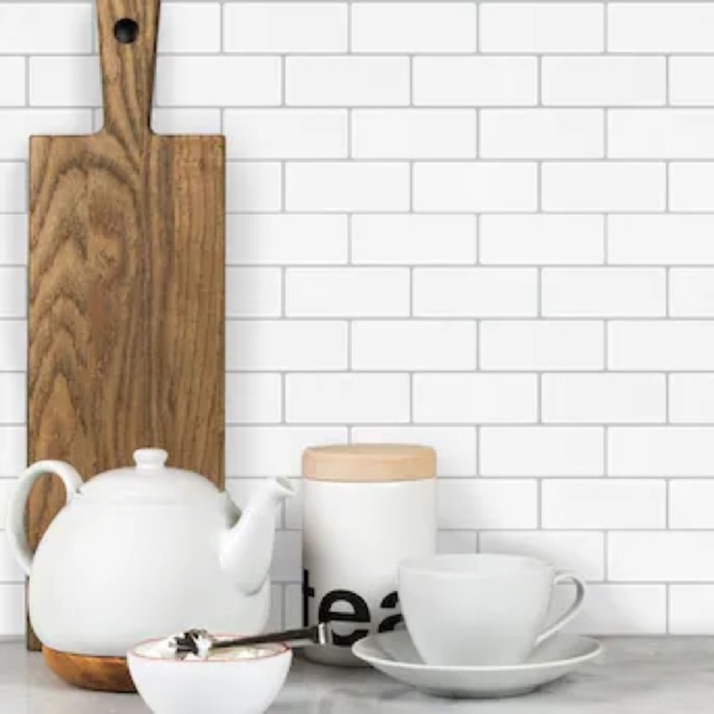 🌿 WHITE SUBWAY TILE PEEL & STICK 🌿